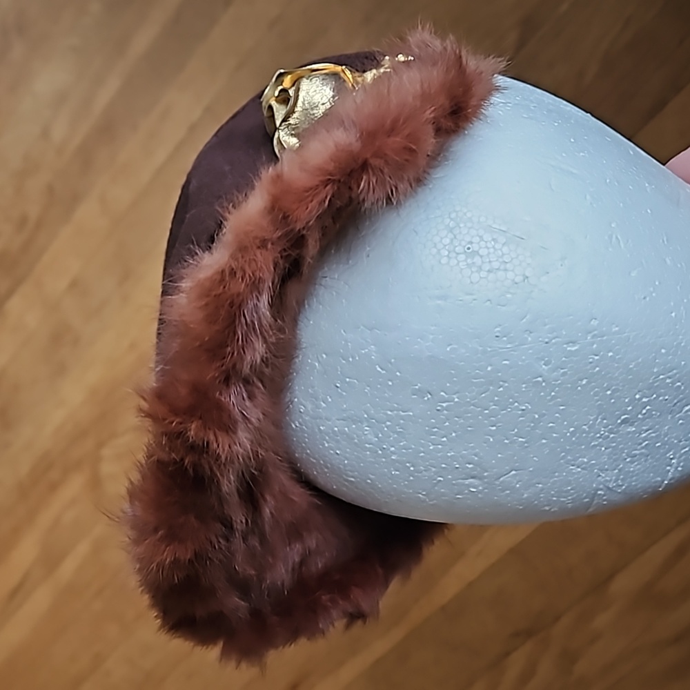 Vintage wool and rabbit visor hat - Picture 2 of 7